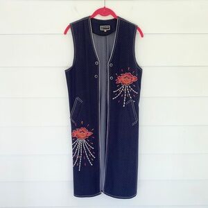 Vintage Longline Vest with Embroidery 42